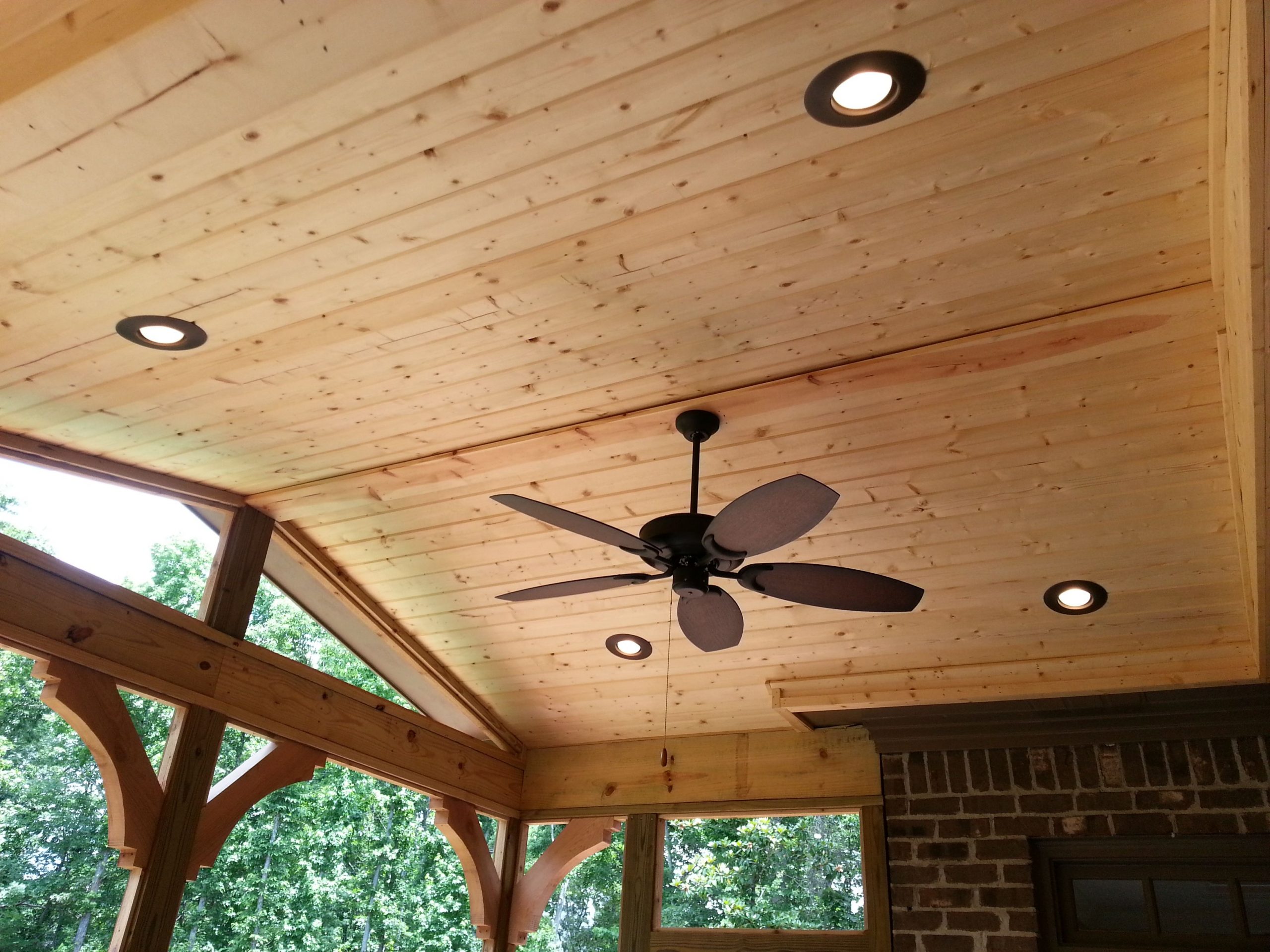 Finished Ceiling With Ceiling Fan And Can Lights Design for dimensions 3264 X 2448