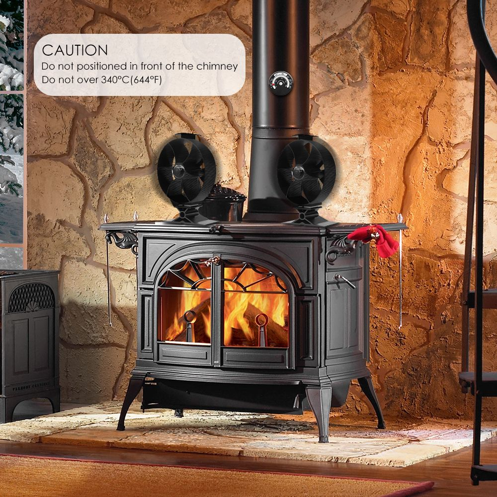 Fireplace Fans 4 Blade Heat Powered Stove Fan For Wood Log throughout dimensions 1000 X 1000