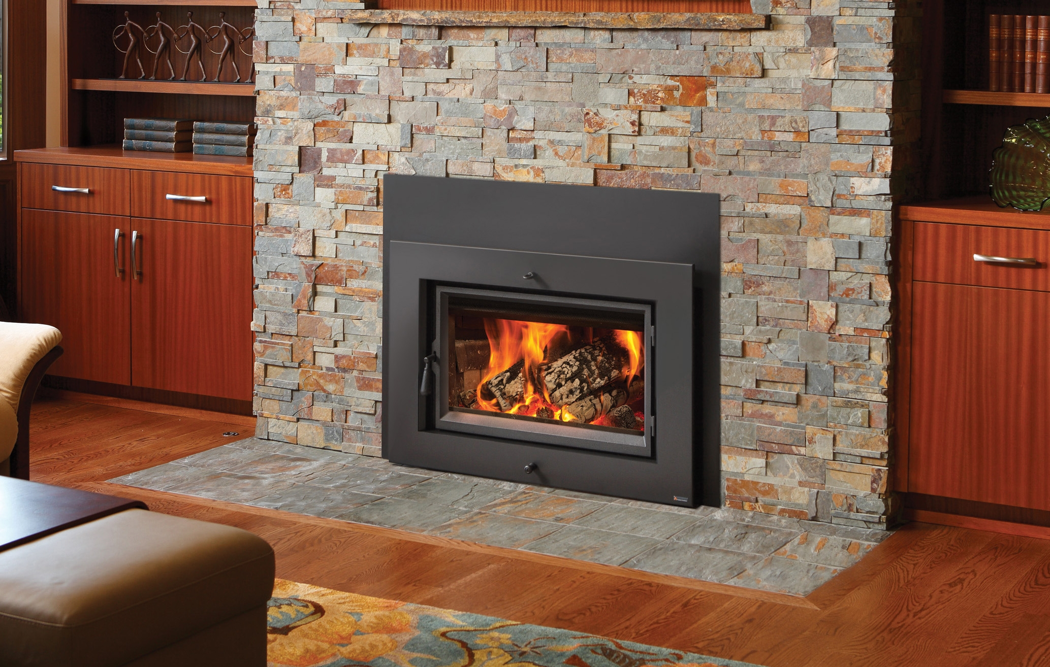 Fireplace Xtrordinair Large Flush Wood Hybrid Fire Inserts within dimensions 2067 X 1314