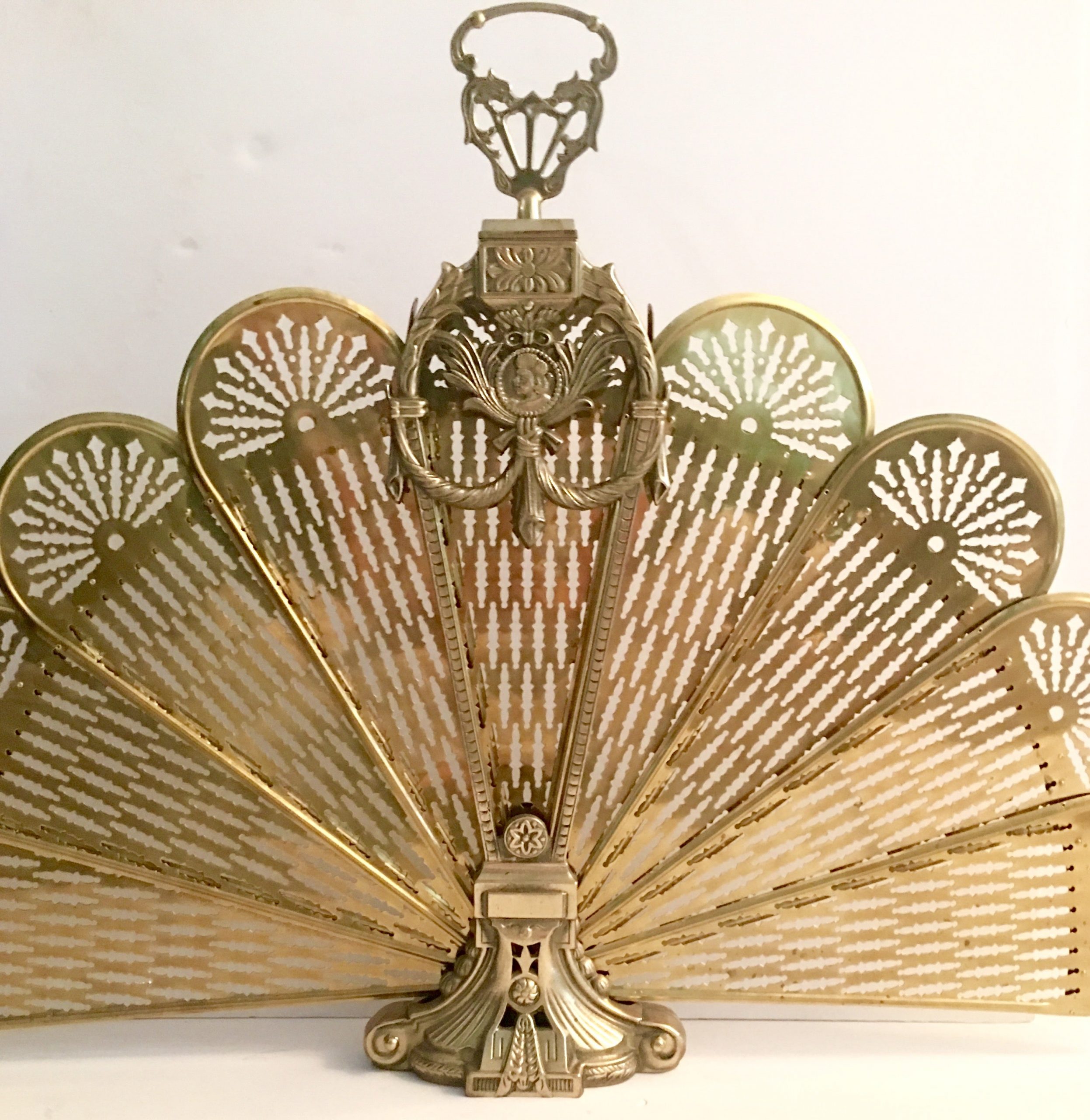 French Brass And Bronze Mount Peacock Fan Fireplace regarding size 2921 X 2999