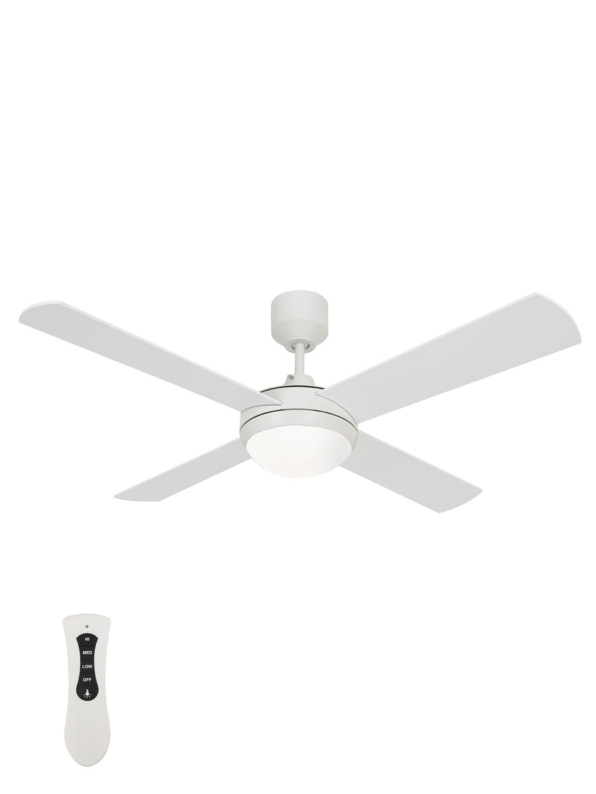 Futura Eco 122cm Fan With Led Light In White intended for dimensions 1200 X 1600