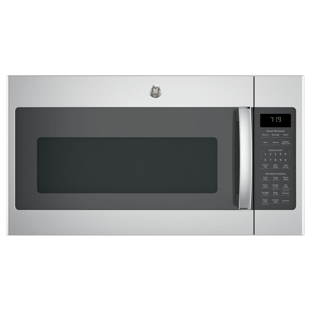 Ge 19 Cu Ft Over The Range Microwave In Stainless Steel With Sensor Cooking inside dimensions 1000 X 1000