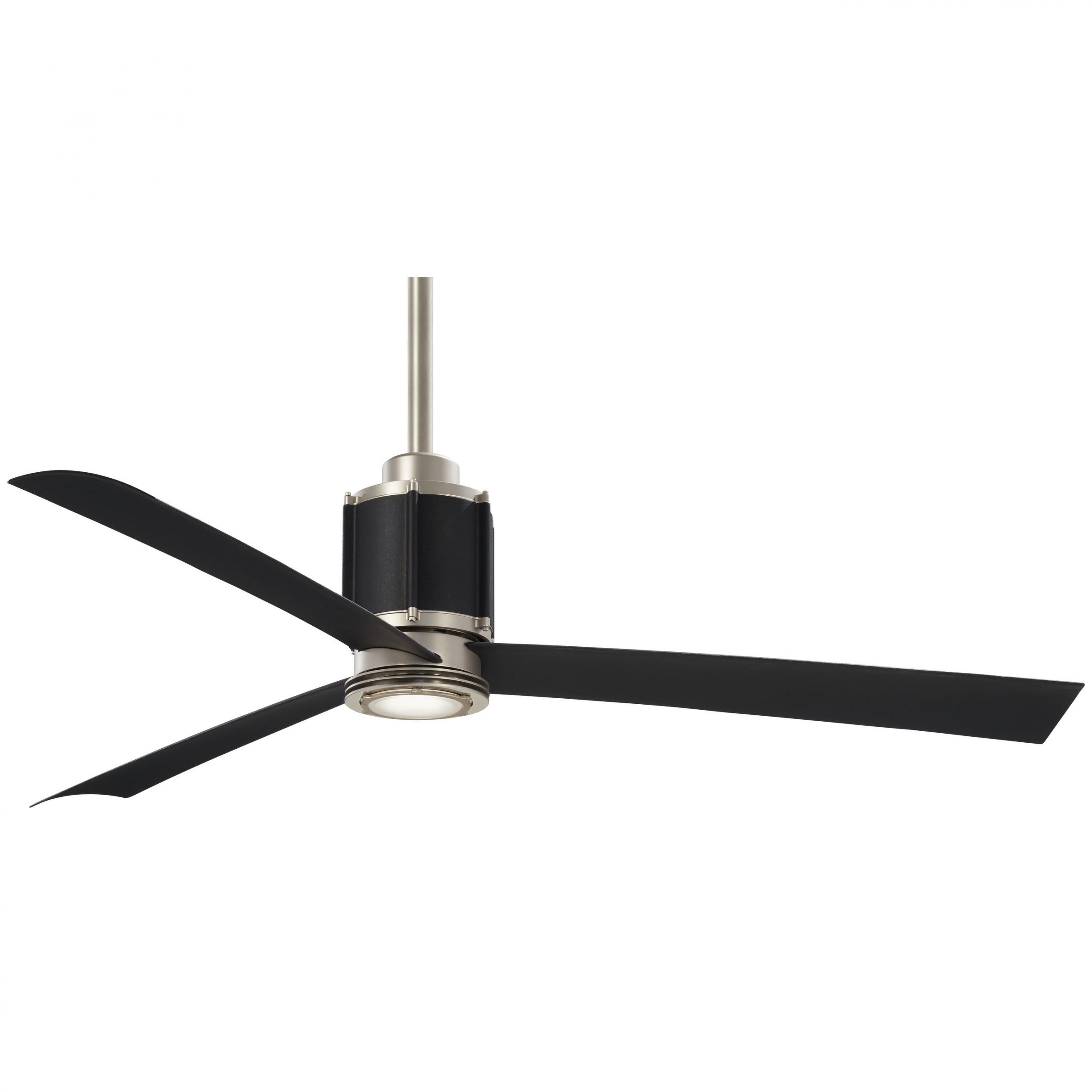 Gear 54 Led Ceiling Fan In Brushed Steelsand Black Finish Wmatte Black Blades throughout dimensions 2754 X 2754