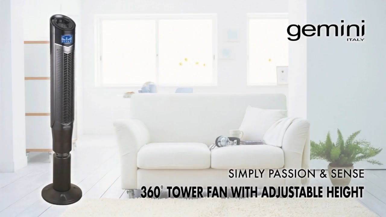 Gemini 360 Height Adjustable Ionic Tower Fan Model Gtf47ex intended for measurements 1280 X 720