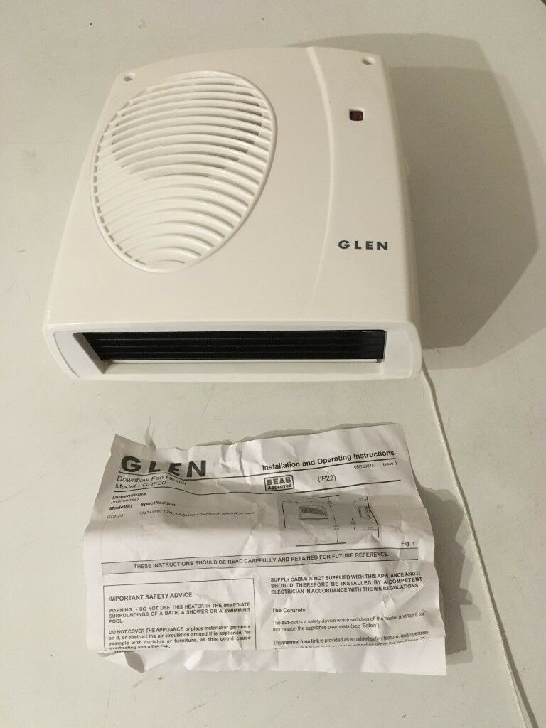 Glen 2kw Electric Wall Mounted Downflow Fan Heater With Pull Cord Thermostat In Abbeymead Gloucestershire Gumtree for proportions 768 X 1024