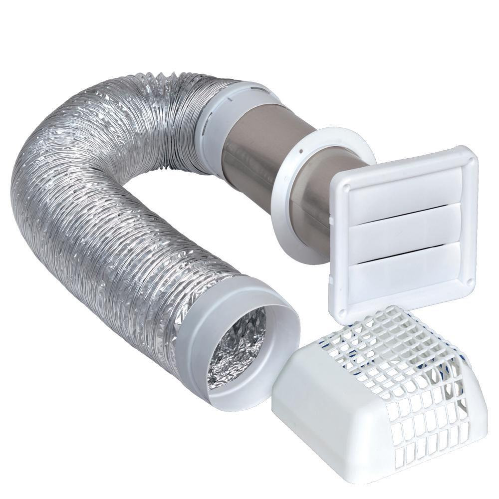 Globalflex 4 In X 8 Ft Louvered Dryer Vent Kit With Guard within proportions 1000 X 1000