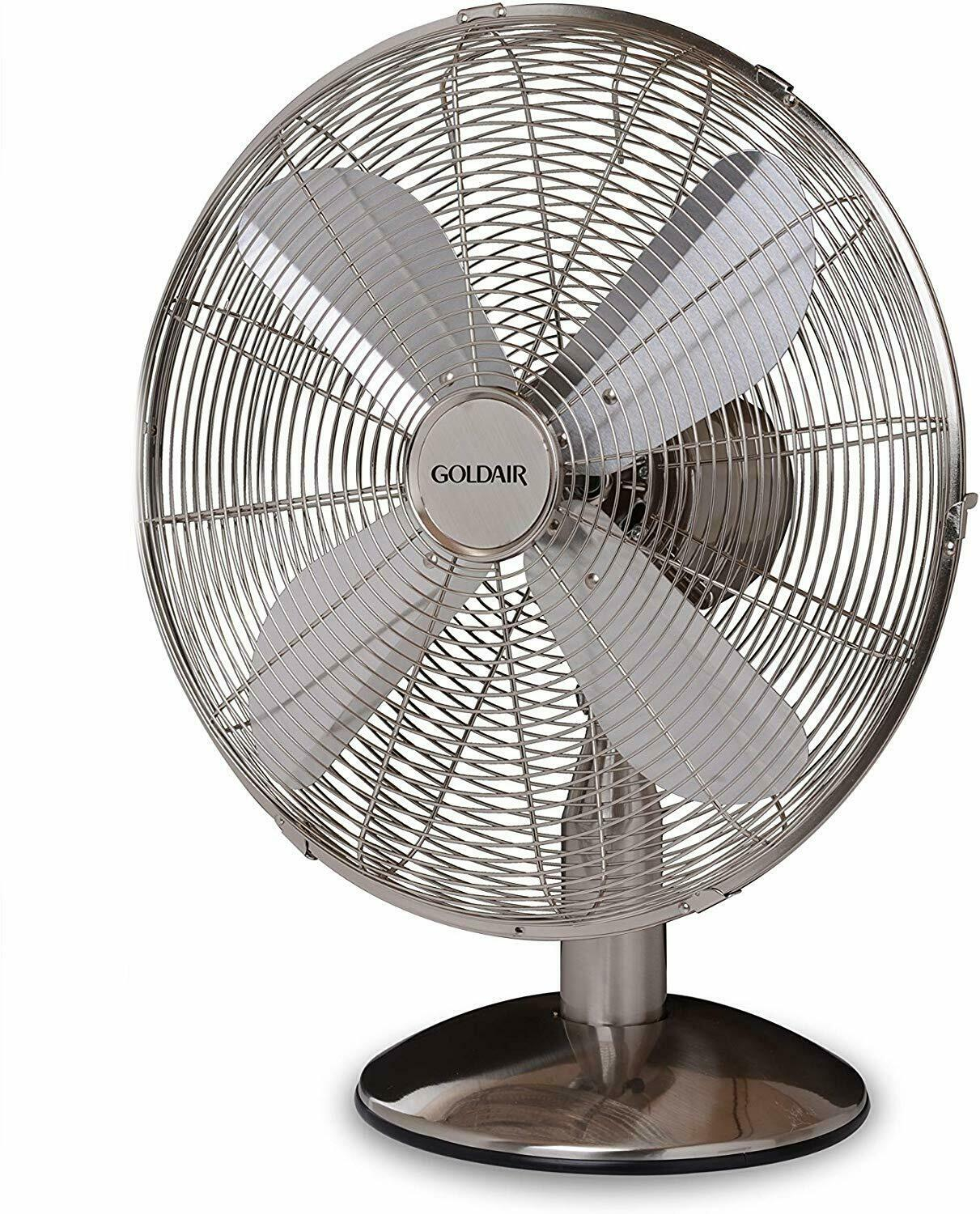 Goldair Desk Fan 30cm Metal Satin Chrome intended for size 1211 X 1500