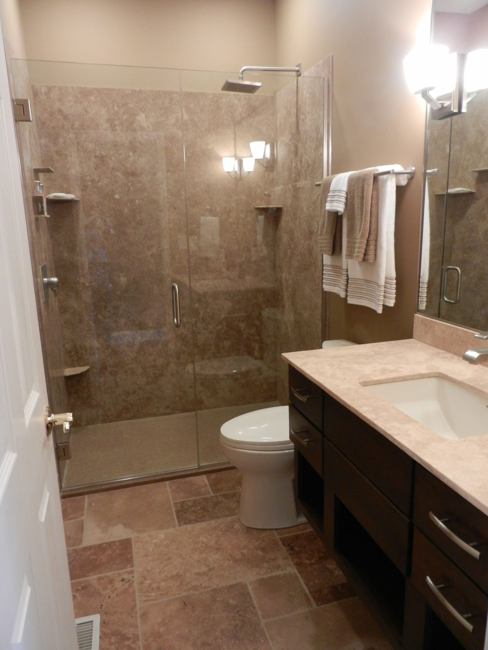 Guest Bath Heavy Glass Shower Door Opens Up The Bathroom pertaining to proportions 3000 X 4000
