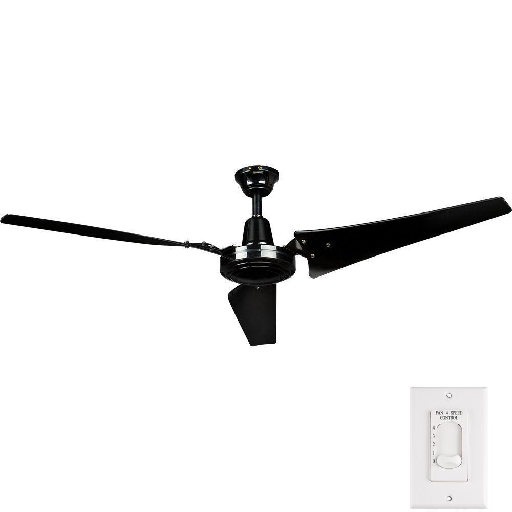 Hampton Bay Industrial 60 In Indoor Black Ceiling Fan With intended for sizing 1000 X 1000
