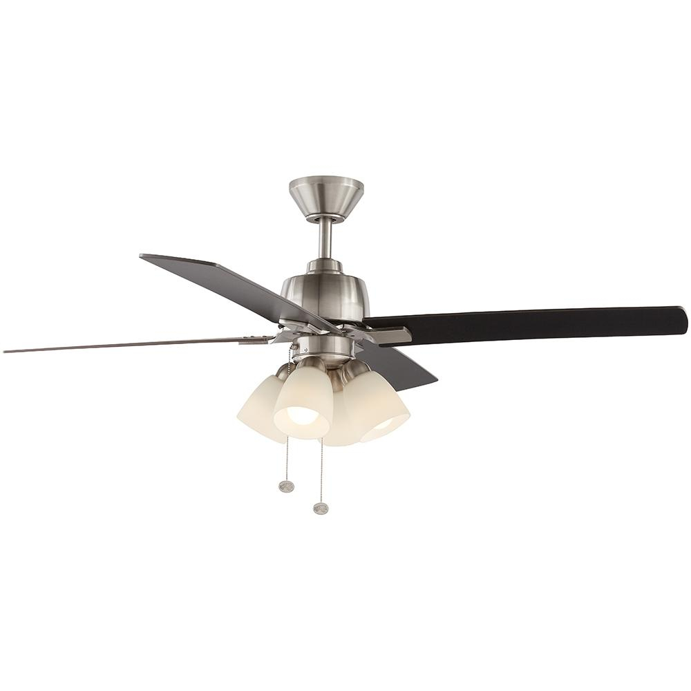 Hampton Bay Malone 54 In Led Brushed Nickel Ceiling Fan for sizing 1000 X 1000