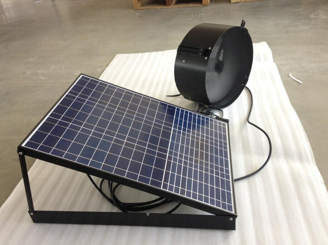 Hot Item 14 15w Wall Mount Solar Exhaust Fan With 25w 96ah Battery System Sn2013015 with dimensions 1050 X 785