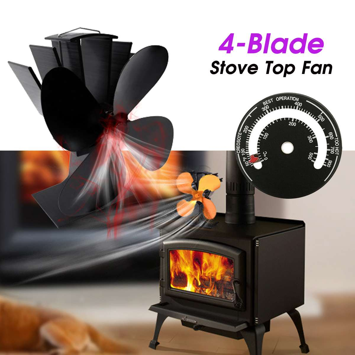 Hot Item 4 Blade 225cm Height Mini Heat Powered Stove Fan pertaining to proportions 1200 X 1200