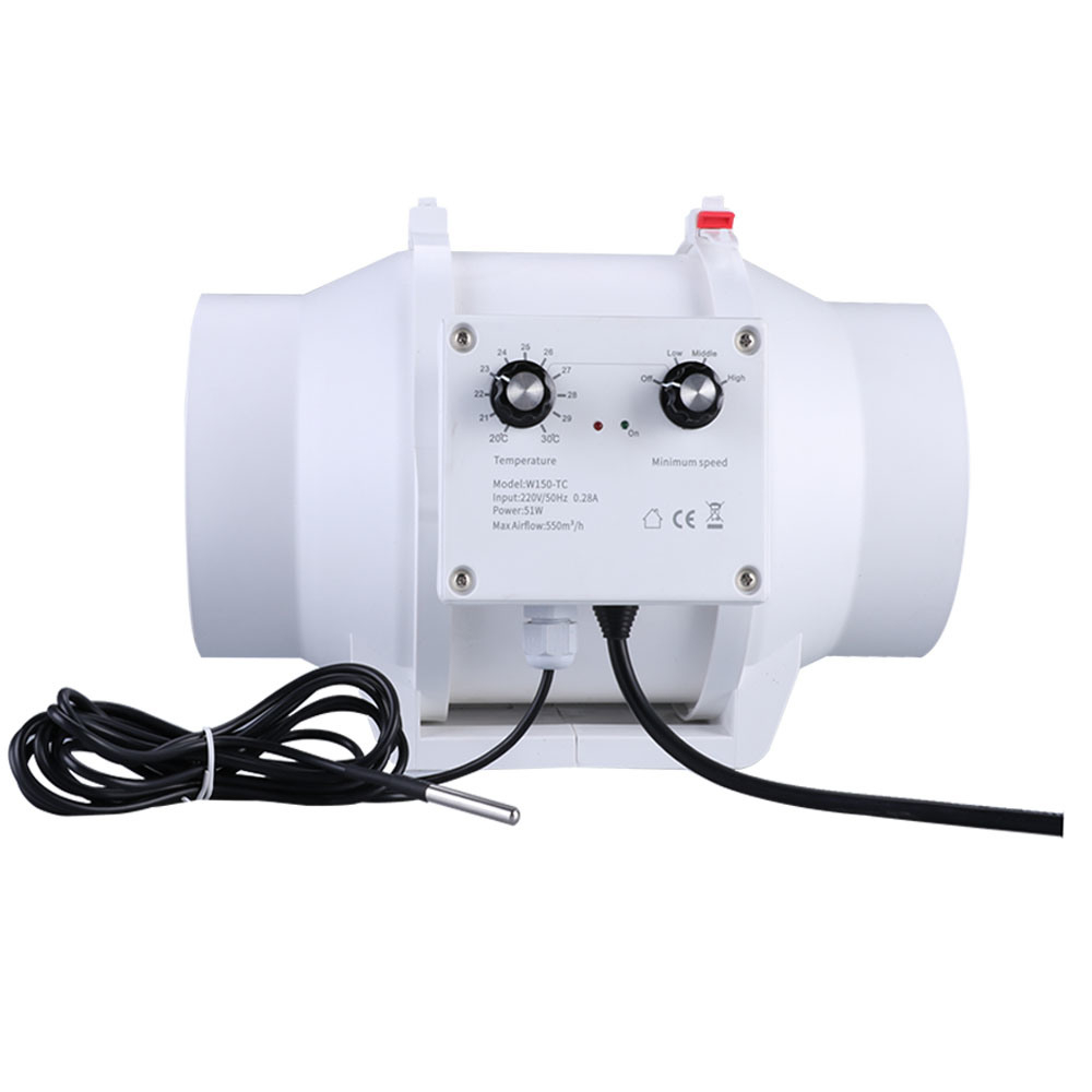 Hot Item Mixed Flow Duct Fan With Temperature Sensor And Speed Control in sizing 1000 X 1000