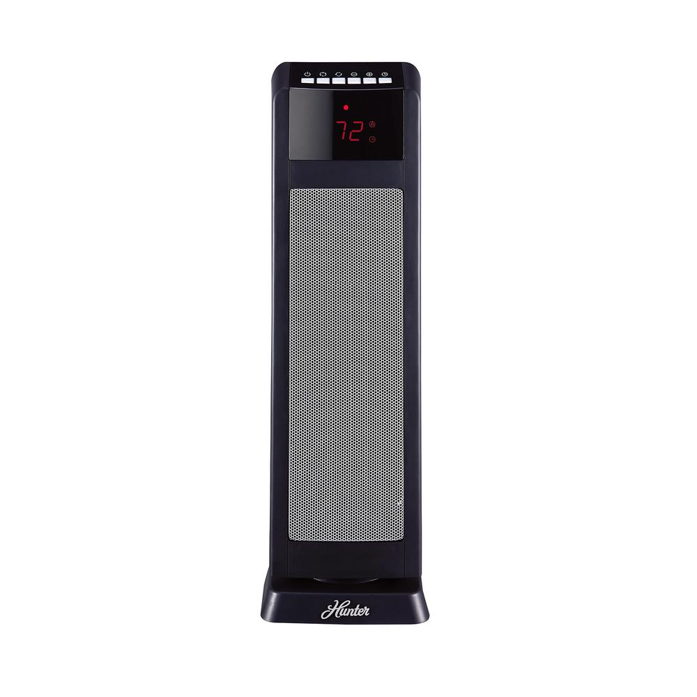 Hunter 24 In 1500 Watt Digital Ceramic Tower Heater With Remote Control regarding sizing 1000 X 1000