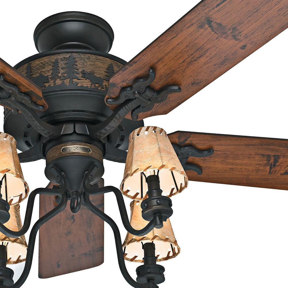 Hunter 52 Brittany Bronze Rustic Cabin Ceiling Fan W4 with regard to measurements 1000 X 1000