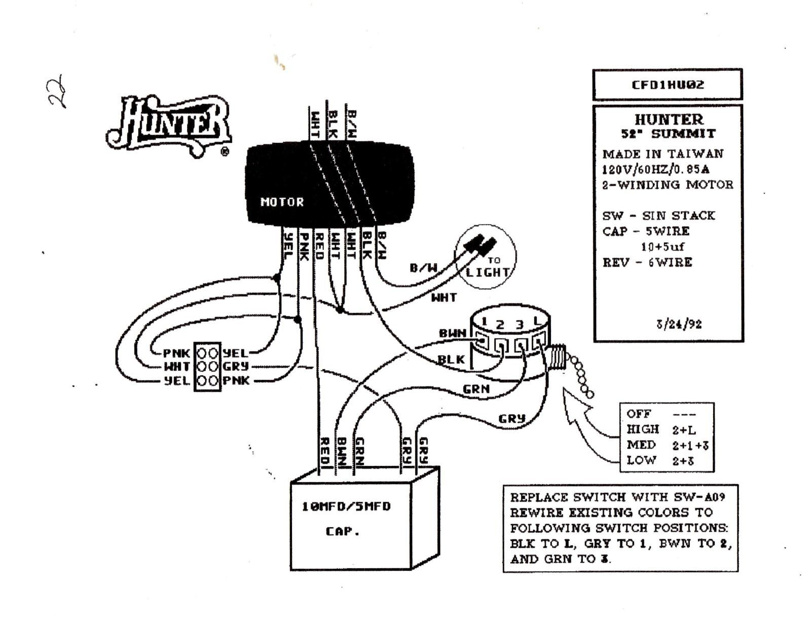 Hunter Ceiling Fan Speed Switch Wiring Diagram Hunter with regard to measurements 1600 X 1236