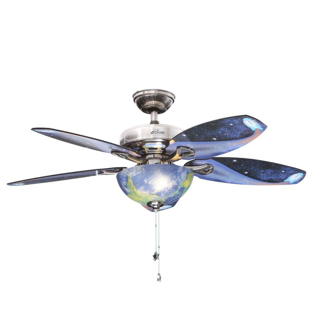 Hunter Discovery 48 In Indoor Brushed Nickel Ceiling Fan pertaining to size 1000 X 1000