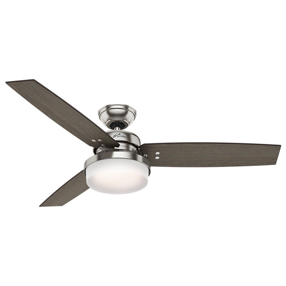Hunter Fan Sentinel Brushed Nickel 52 Inch Ceiling Fan With 3 Reversible Blades Silver in measurements 1000 X 1000