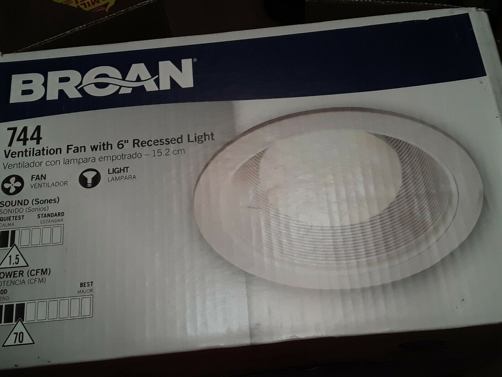 Hvac Broan 744 Recessed Bulb Fan And Light 70 Cfm 75 Watt in size 1600 X 1200
