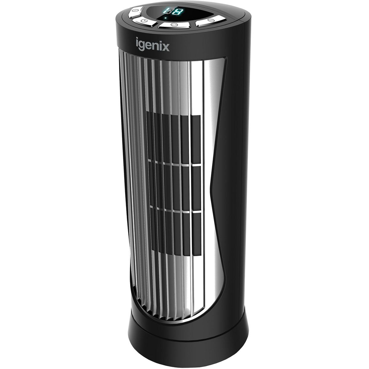 Igenix Df0022 12 Inch Mini Electronic Tower Fan With Timer Black intended for proportions 1200 X 1200