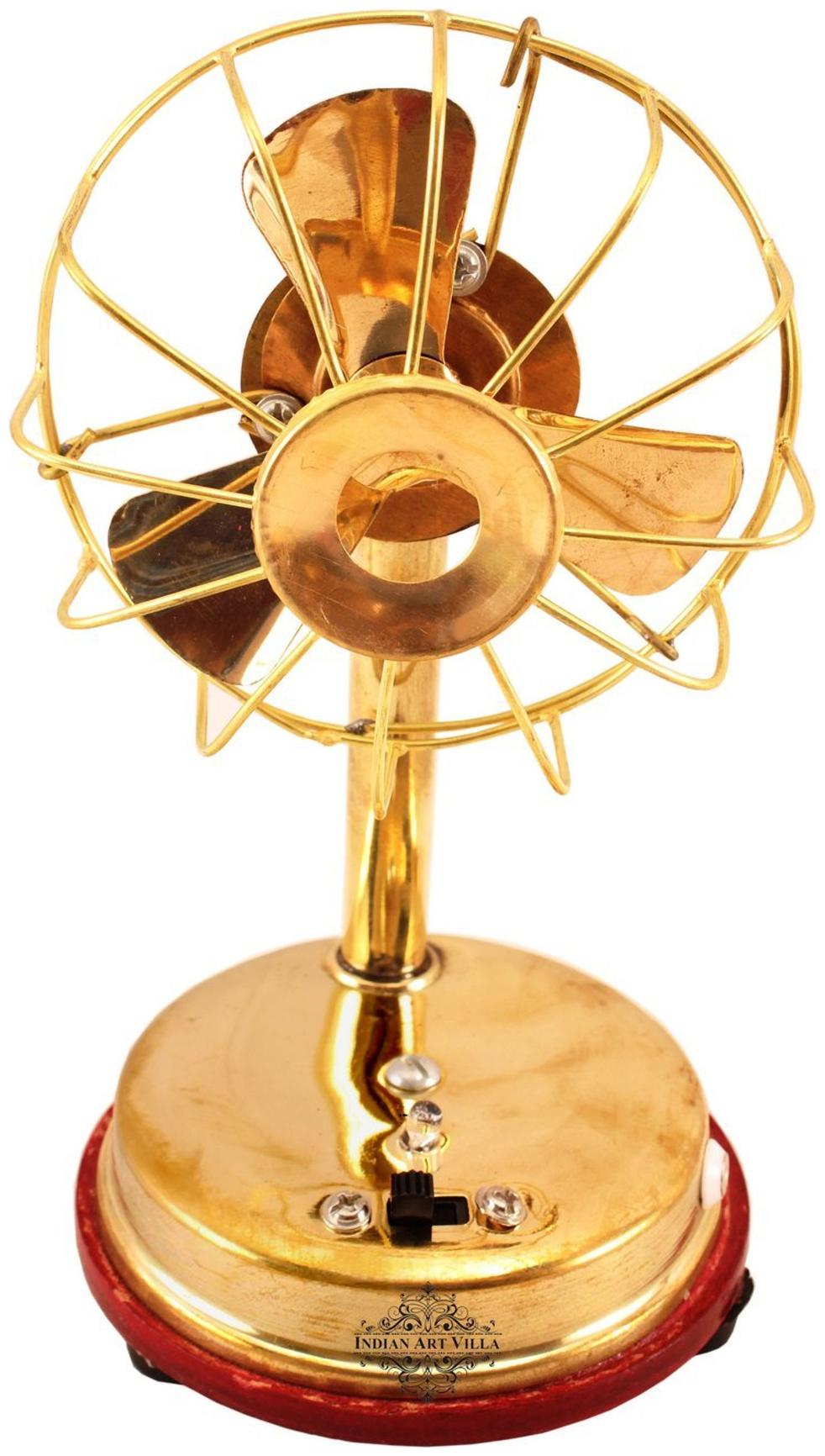 Indianartvilla Brass Battery Working Mini Table Fan Decorative Temple Home Office Showpiece Gift Item with dimensions 982 X 1732