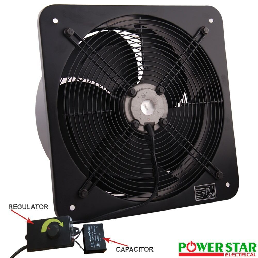 Industrial Extractor Exhaust Axial Blower Ventilation Wall Mounted Plate Fan With Speed Controller for size 1000 X 1000
