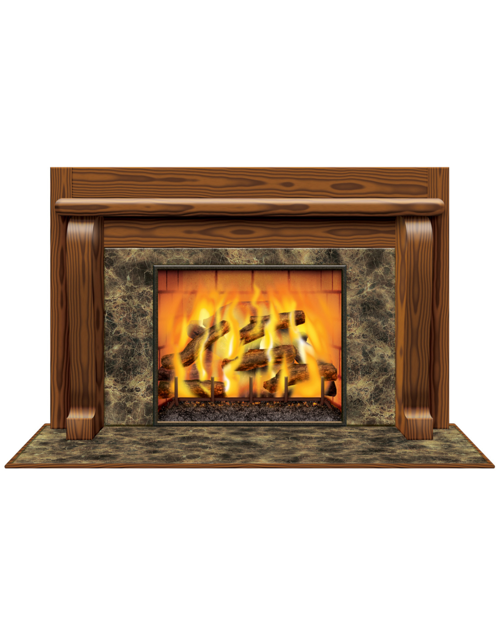 Insta View Fireplace Cardboard Stand Up for size 1000 X 1250