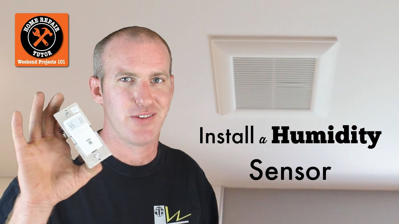 Bathroom fan switch with humidity sensor