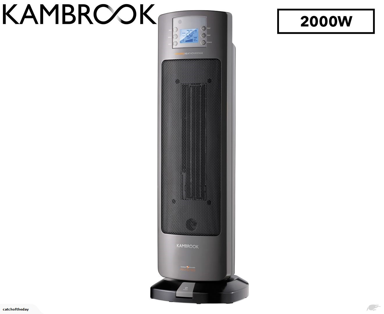Kambrook 2000w Ceramic Tower Heater In Black Portable Heater in dimensions 1320 X 1080