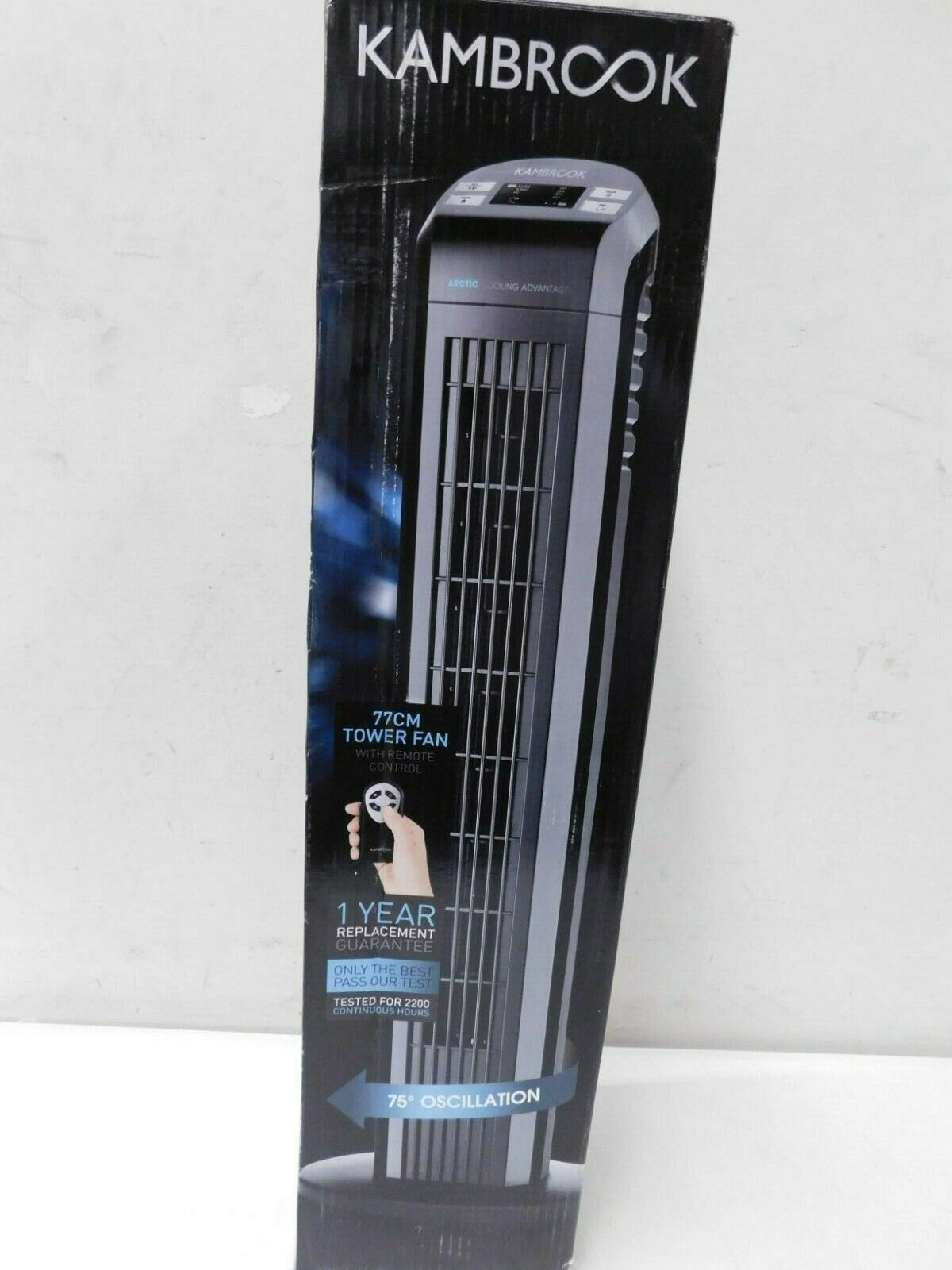 Kambrook Arctic 77cm Tower Fan Black with measurements 1200 X 1600