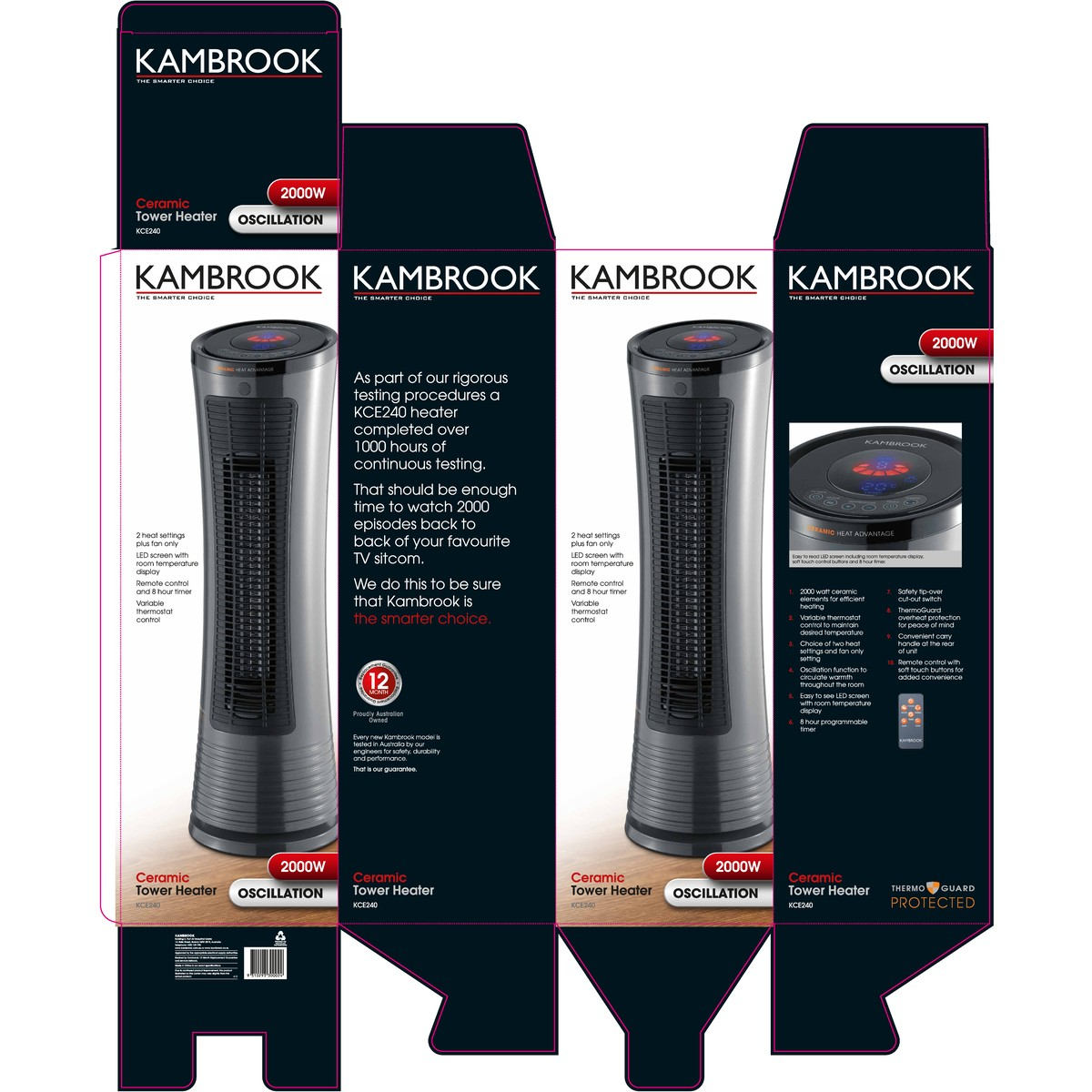 Kambrook Ceramic Tower Heater 2000w Kce240 with dimensions 1200 X 1200