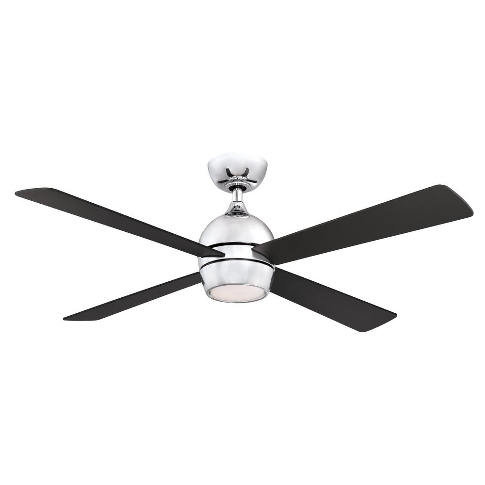 Kwad 52 In Integrated Led Chrome Ceiling Fan With Opal Frosted Glass Light Kit And Remote Control intended for dimensions 1000 X 1000