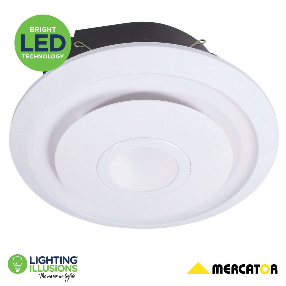 Large White Emeline Ii Round Exhaust Fan With 10w Led Light Flex And Plug within proportions 1000 X 1000