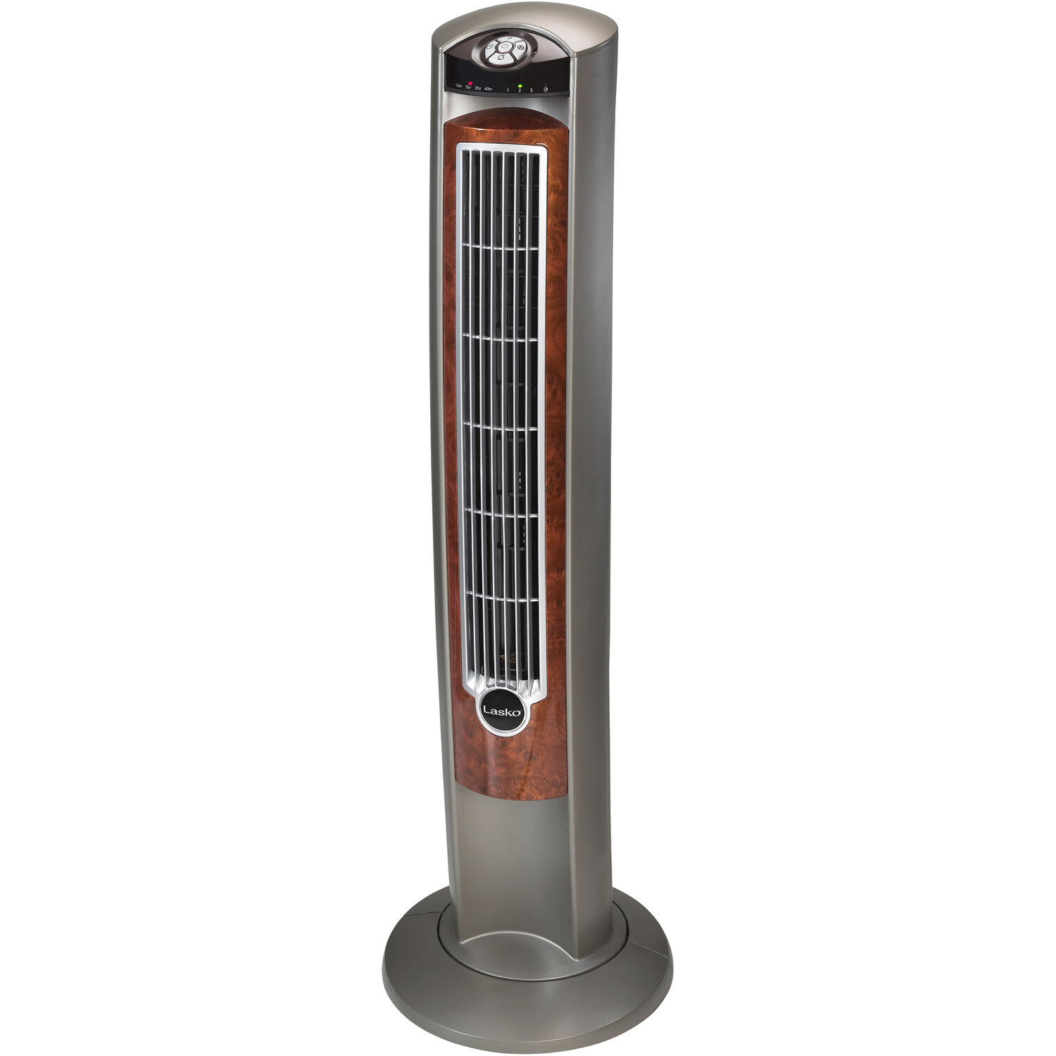 Lasko Wind Curve Tower Fan With Nighttime Setting Graywoodgrain within size 1500 X 1500