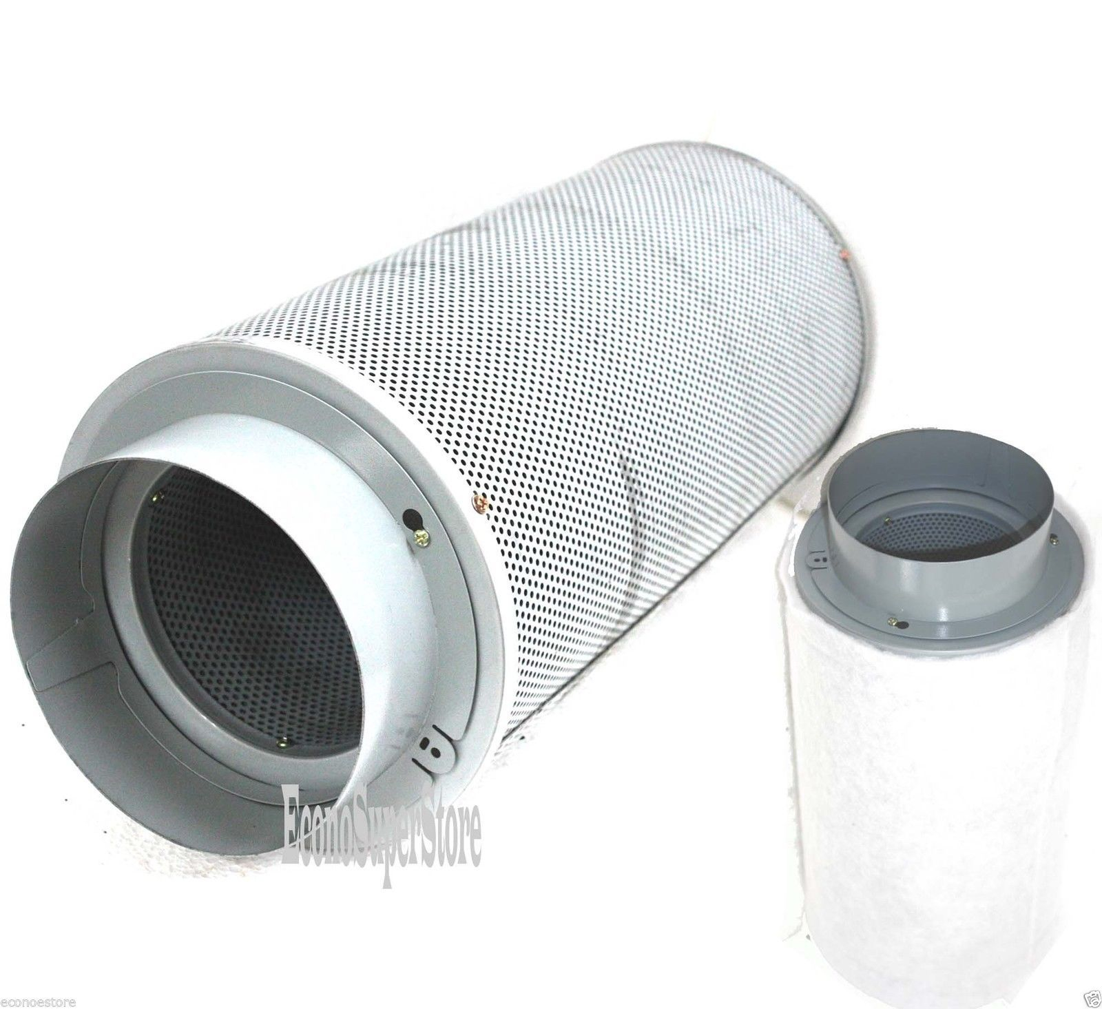 Lot Of Two 6 Inch Inline Exhaust Air Carbon Filter Odor Control Scrubber 440cfm throughout measurements 1600 X 1465