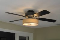 Low Profile Linen Drum Shade Light Kit For Ceiling Fan in proportions 1600 X 1199