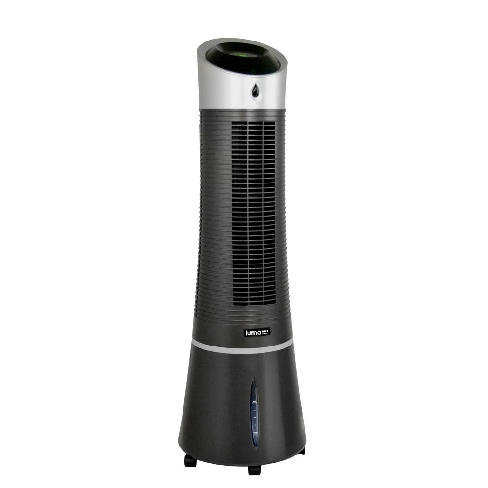 Luma Comfort 250 Cfm 3 Speed 2 In 1 Compact Design Evaporative Cooler Swamp Cooler And Tower Fan For 100 Sq Ft Black intended for size 1000 X 1000