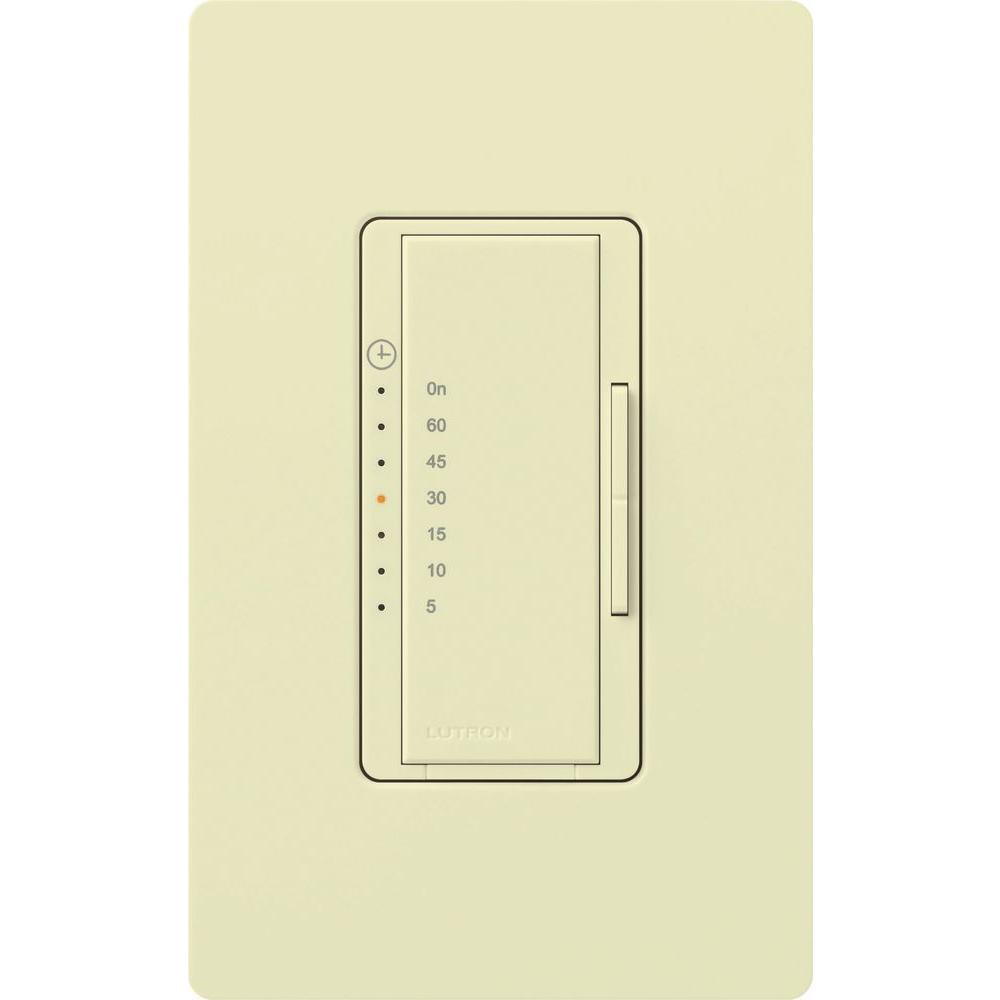 Lutron Maestro 600 Watt Countdown Light And Exhaust Fan Timer Almond throughout measurements 1000 X 1000