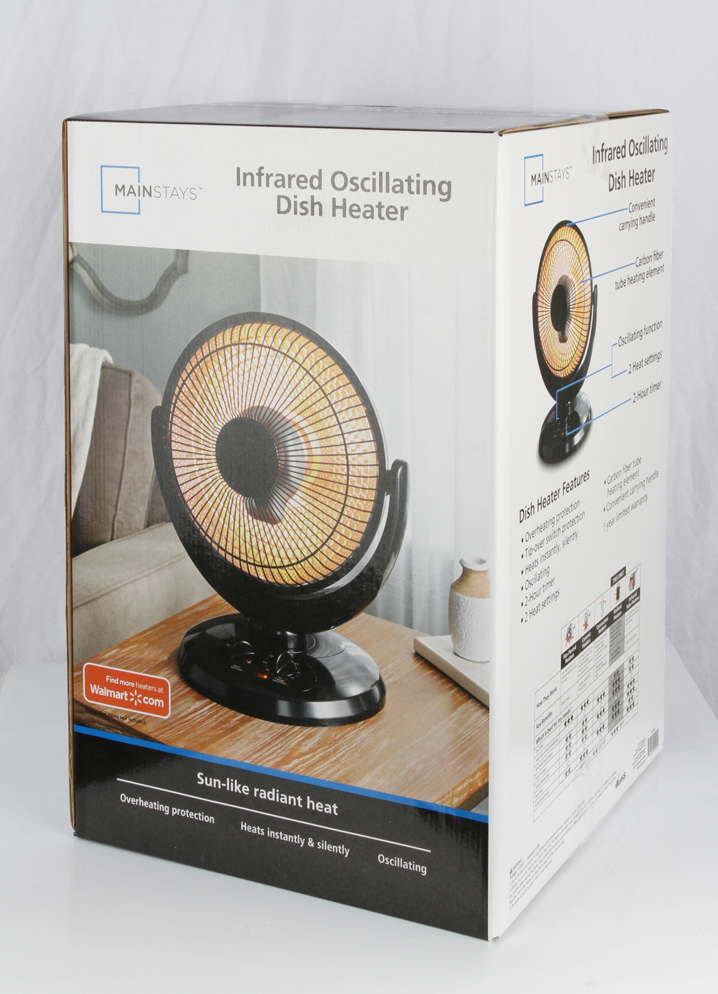 Mainstays Infrared Oscillating Dish Heater Black Jhs 800h with regard to measurements 1048 X 1450