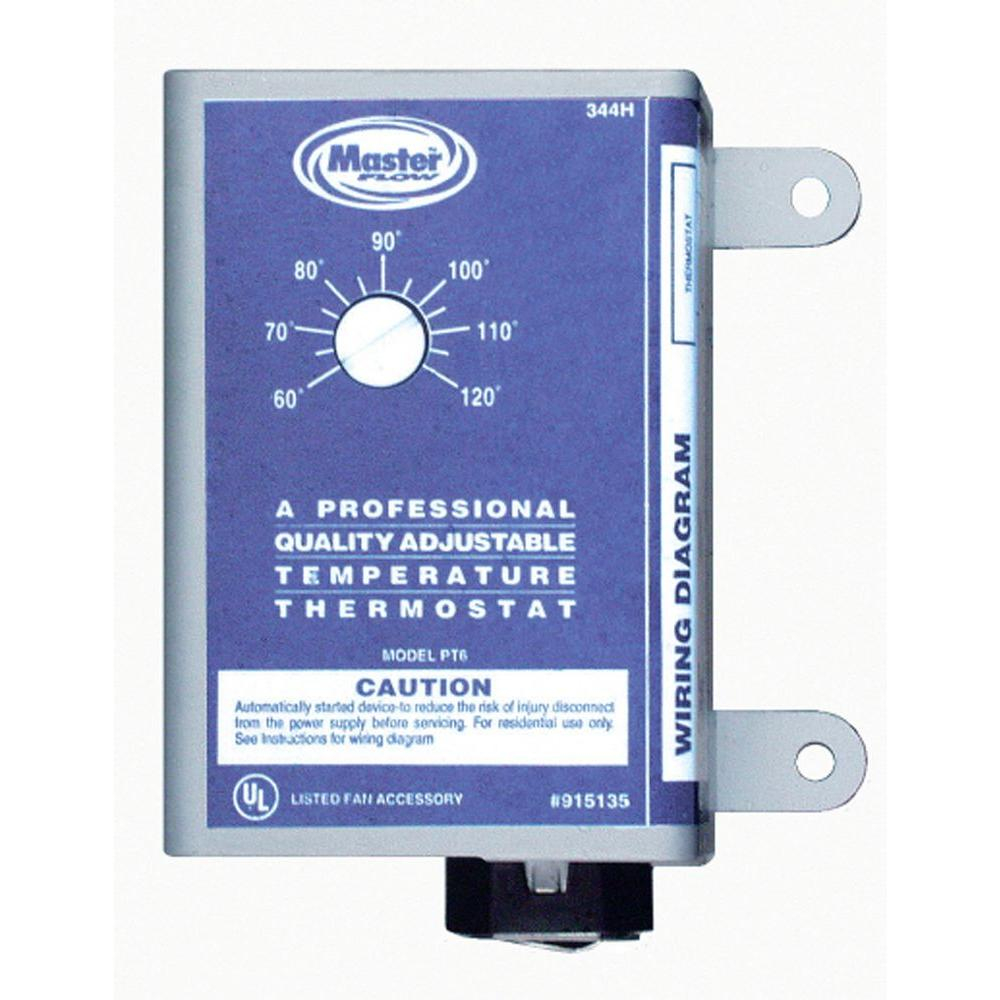 Master Flow Manually Adjustable Thermostat For Power Vent throughout size 1000 X 1000