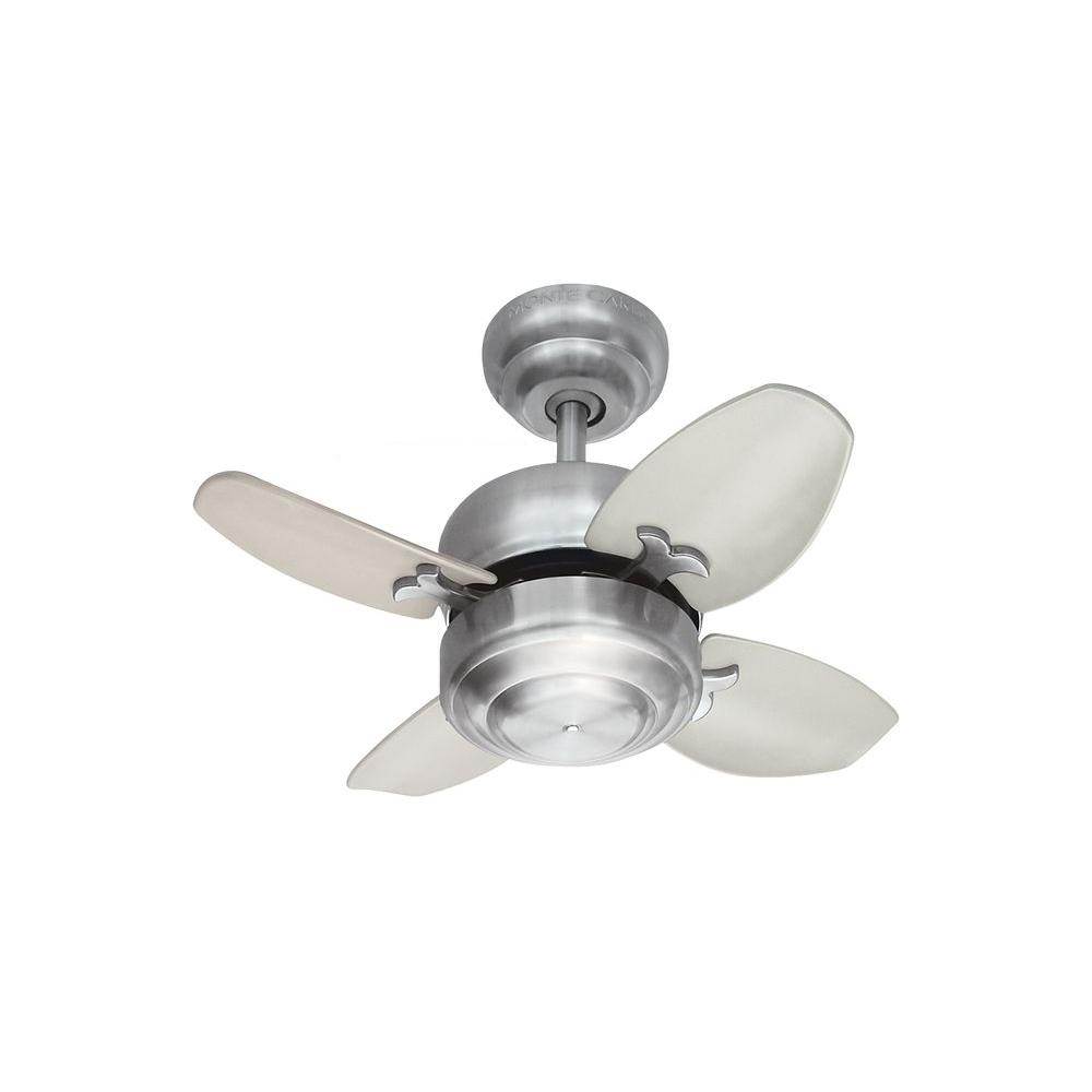 Monte Carlo Mini 20 20 In Brushed Steel Ceiling Fan pertaining to proportions 1000 X 1000