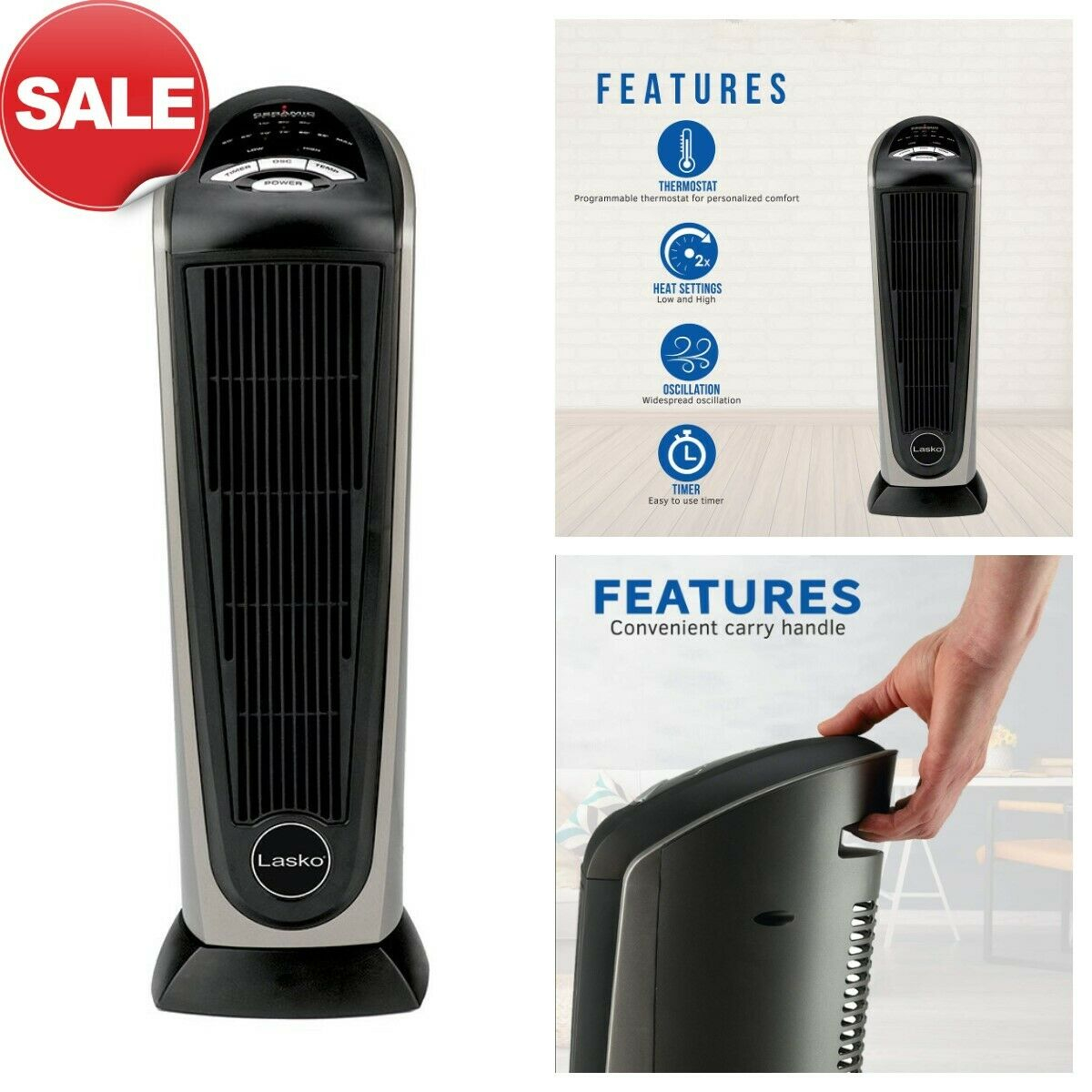 New Electric Energy Efficient Ceramic Fan Heater Adjustable for sizing 1200 X 1200