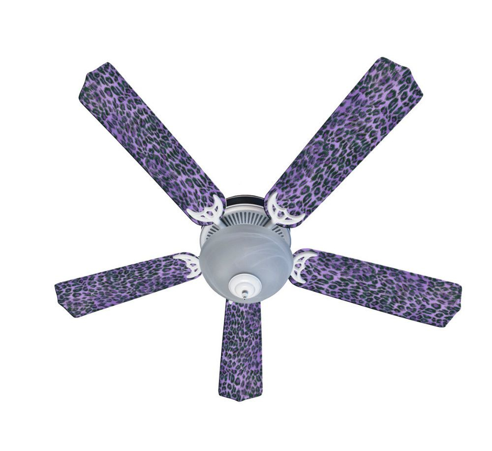New Exotic Purple Leopard Skin Print Ceiling Fan 52 for measurements 1000 X 916
