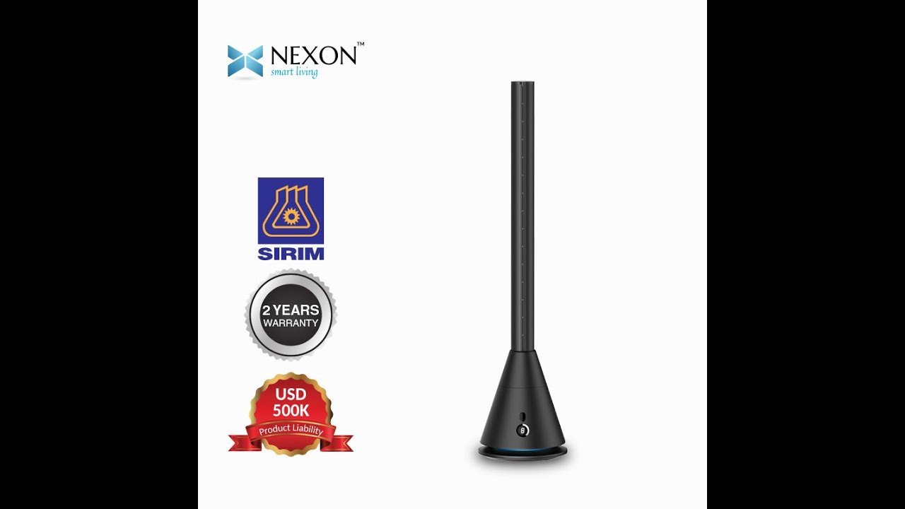 Nexon Slim Bladeless Tower Fan with measurements 1280 X 720