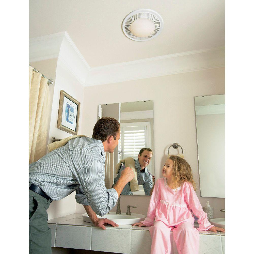 Nutone Decorative White 100 Cfm Bathroom Exhaust Fan With Light And Night Light regarding dimensions 1000 X 1000