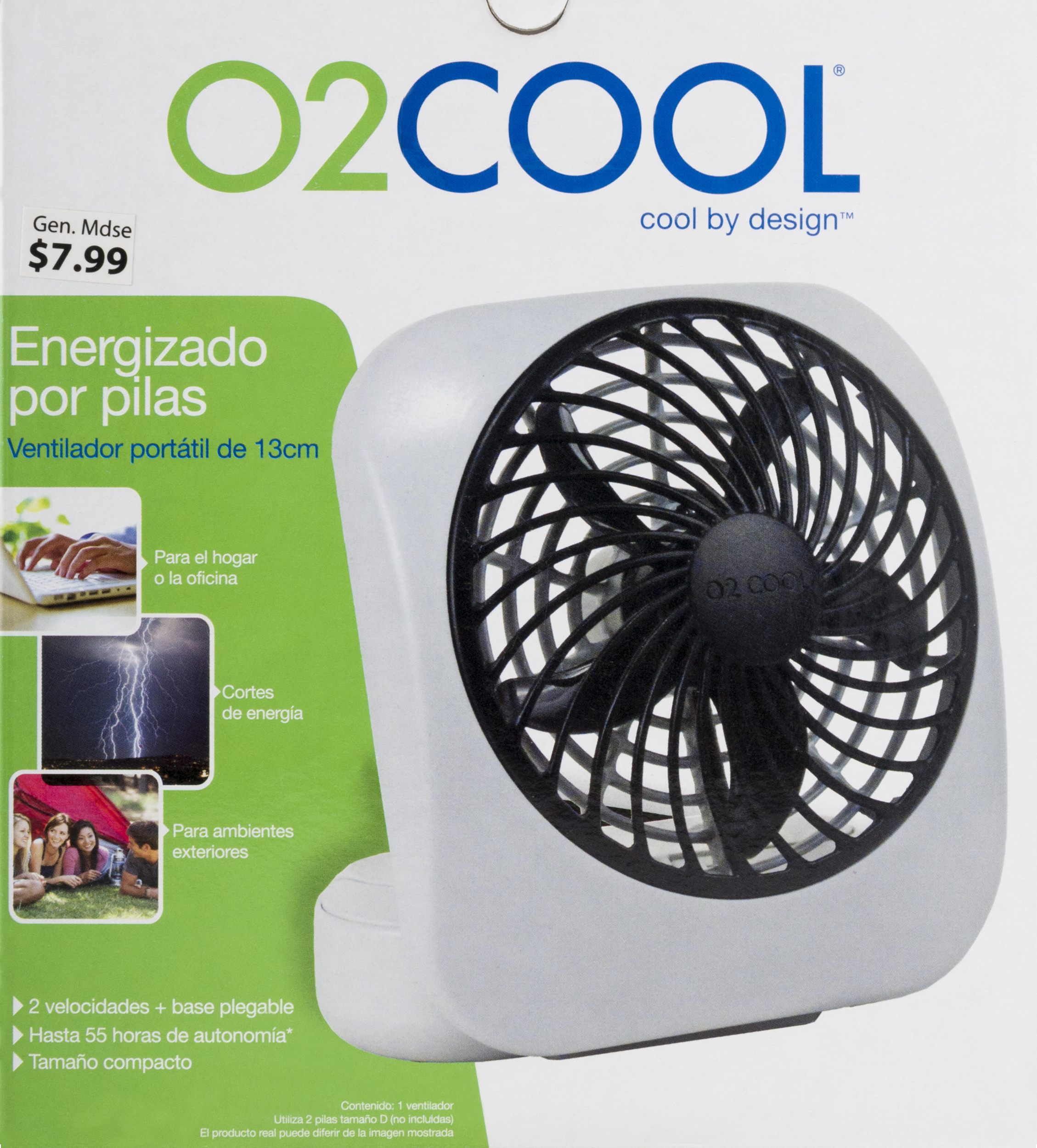 O2cool 5 Inch Portable Battery Operated Personal Fan 2 Speed Gray in measurements 2258 X 2500