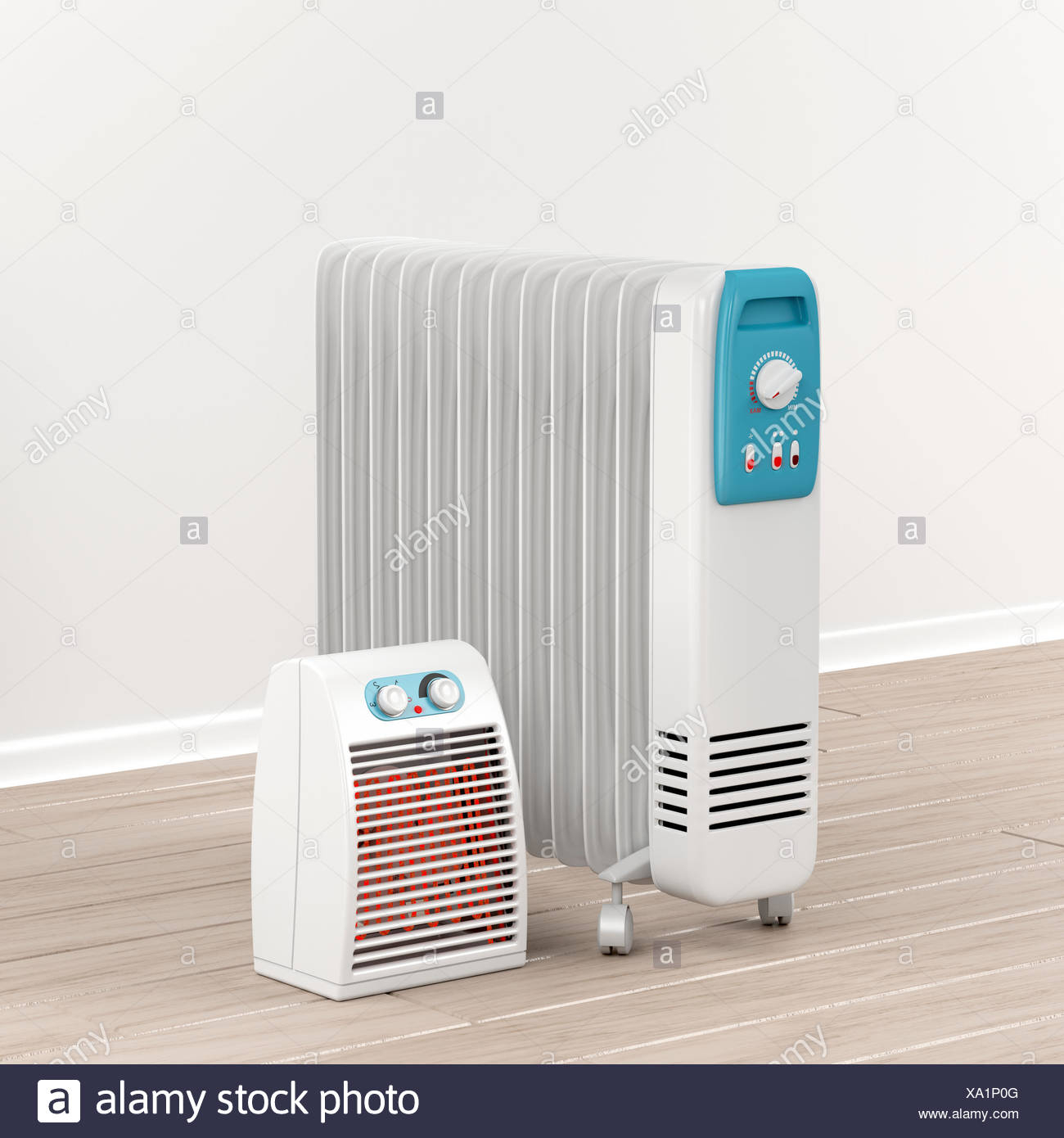 Oil Filled Radiator And Fan Heater Stock Photo 281551664 for size 1300 X 1390