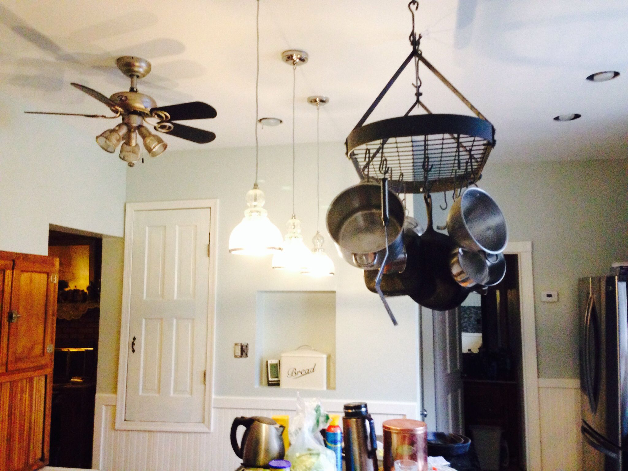 Old Dutch Pot Rack Bubble Glass Pendant Lights Coordinated in dimensions 2048 X 1536