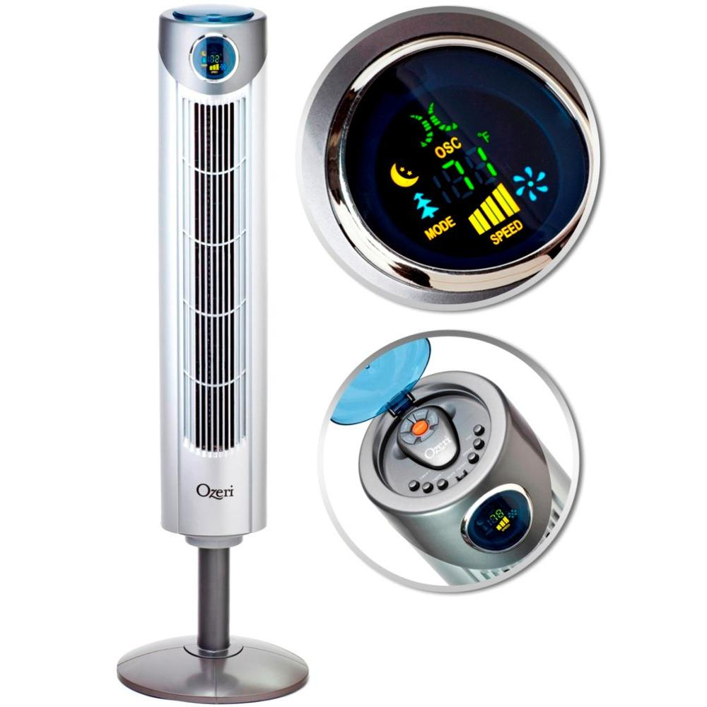 Ozeri Ultra 42 In Wind Fan Adjustable Oscillating Tower Fan With Noise Reduction Technology pertaining to measurements 1000 X 1000