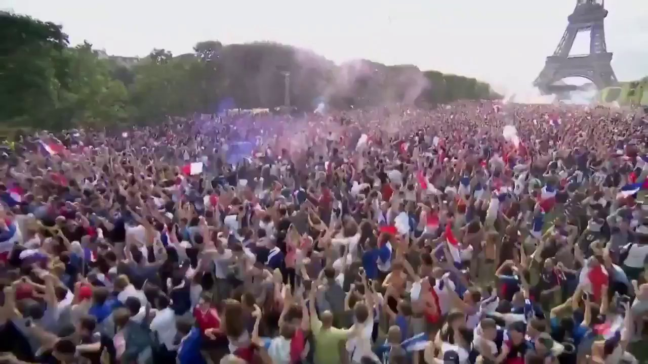 Paris Eiffel Tower Fans Celebrations After France Win World Cup throughout measurements 1280 X 720